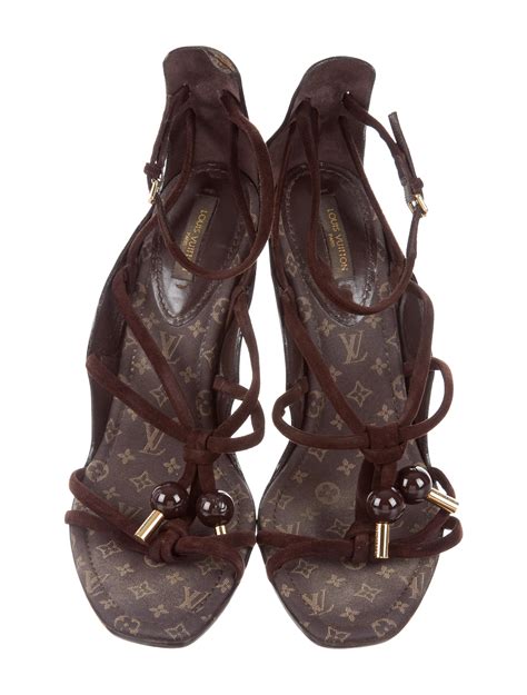 louis vuitton flat sandals ankle strap|Louis Vuitton sandals monogram.